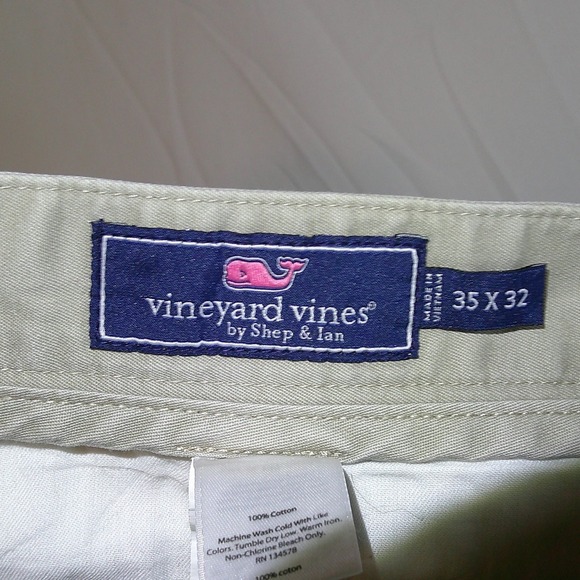 Vineyard Vines By Shep & Ian Khaki Straight Leg Chinos Pants Mens 35 x‎ 32 - Picture 3 of 3